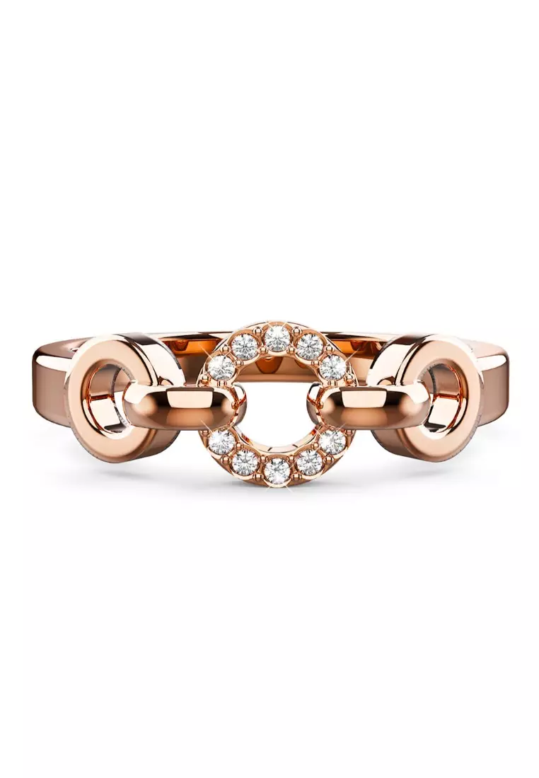 Orbit of Trinity Ring Embellished with SWAROVSKI® Crystals in Rose Gold