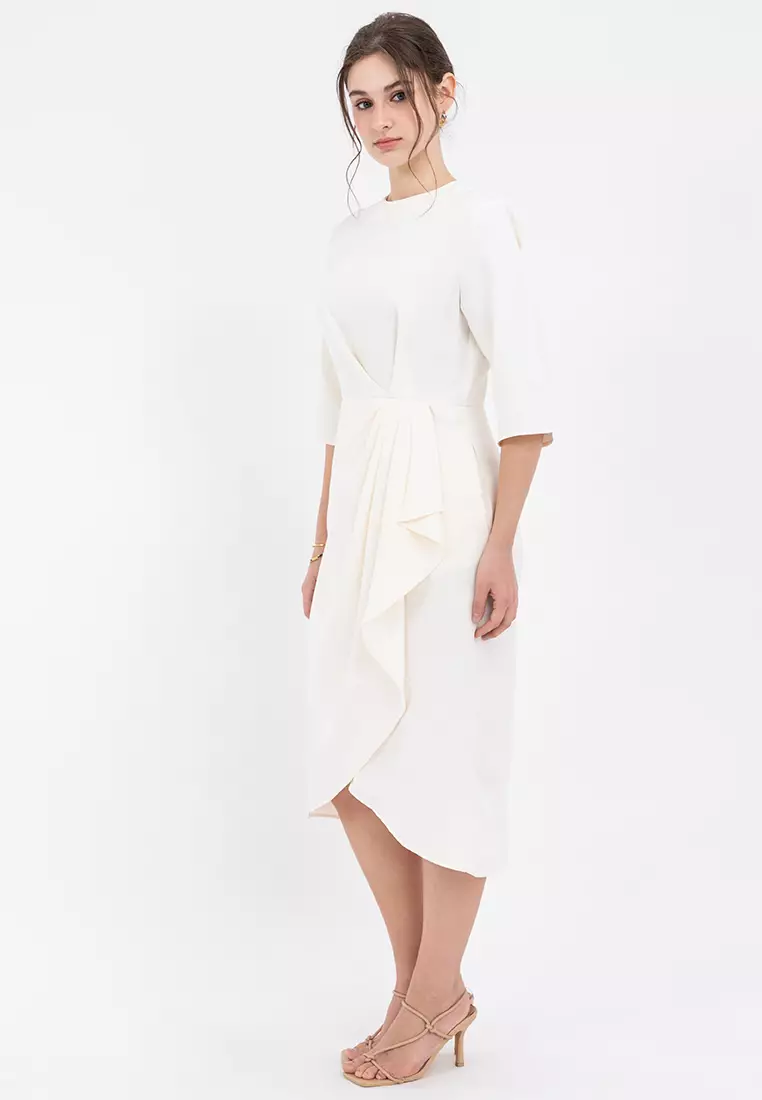 DOPRIZA Draped Ruched Dress