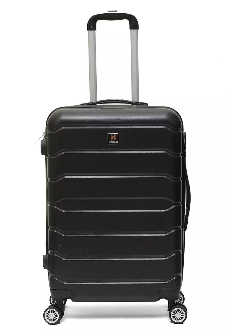 Austin Koper Hardcase Unisex Size 24 Inch Large Compartment Suitcase Combination Lock Material ABS+PVC Coated ORIGINAL - Black