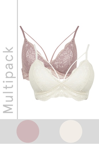 DeFacto beige 2-pack Padded Triangle Lace Bra FFB24US5F49F1DGS_1