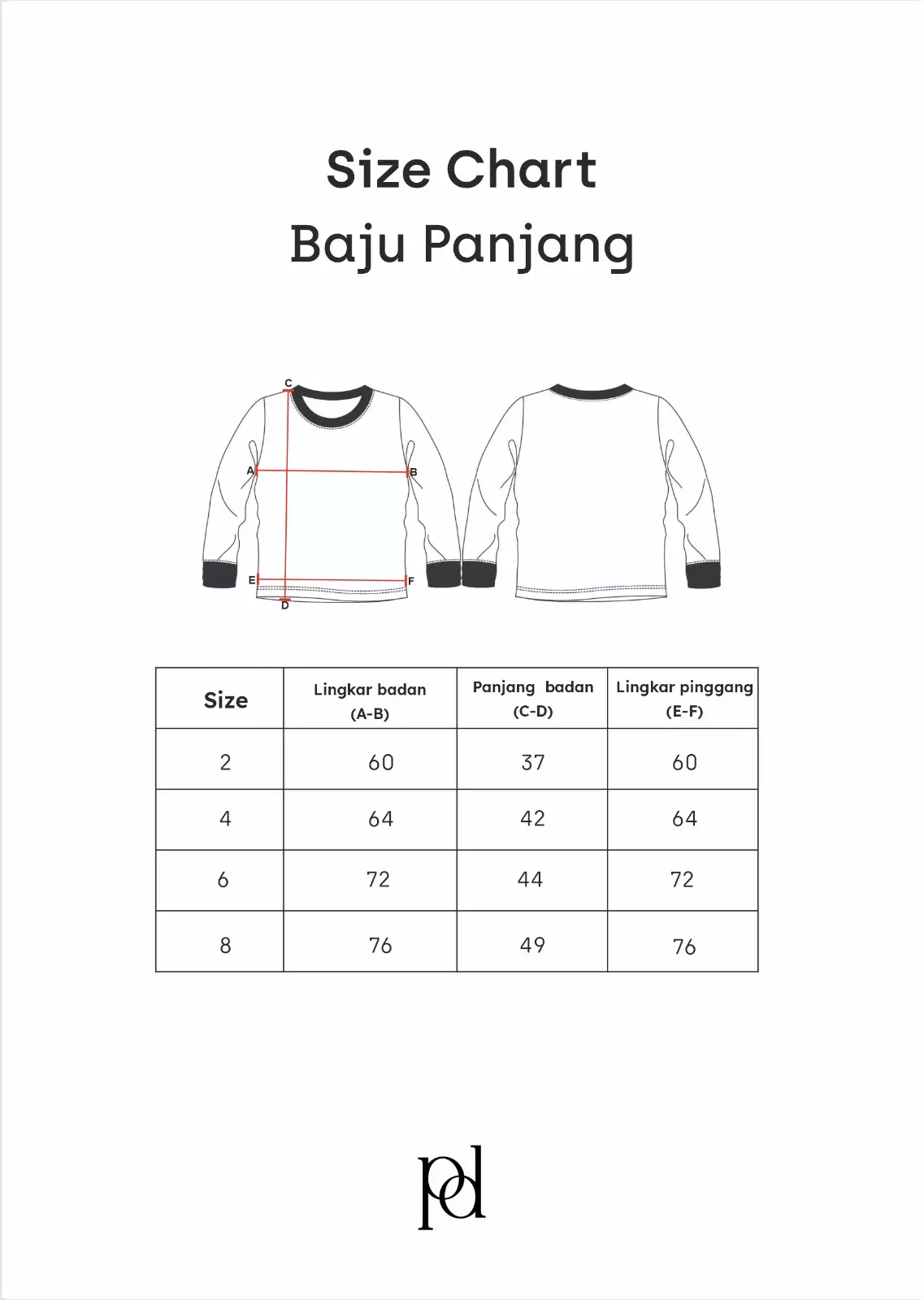 Pito Kids Set Piyama Panjang Anak Flora Dark Grey 1-8 Tahun
