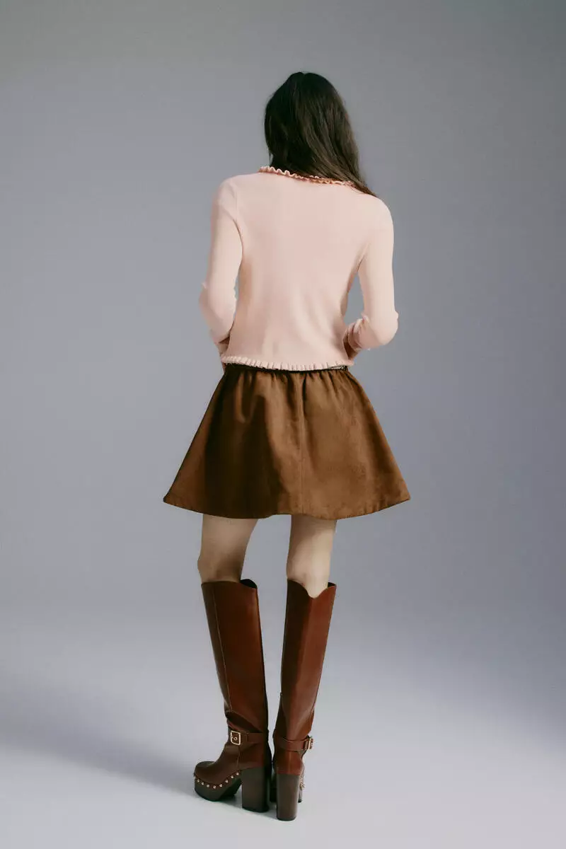 Frill-trimmed cardigan