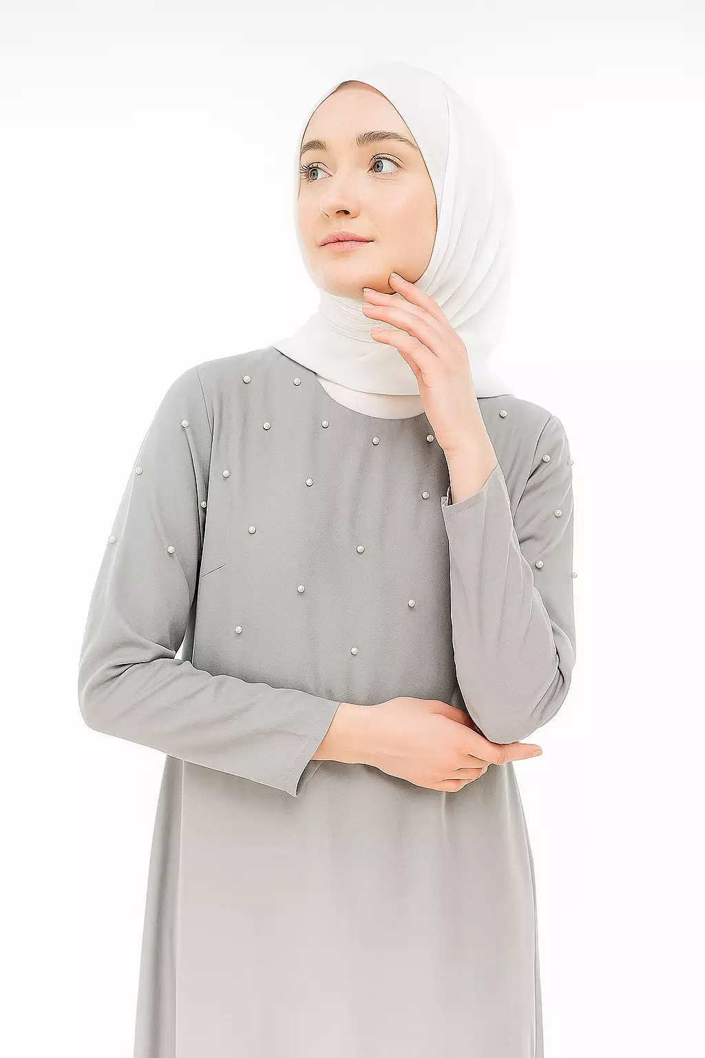 Hazeera  Maxi Dress In Grey