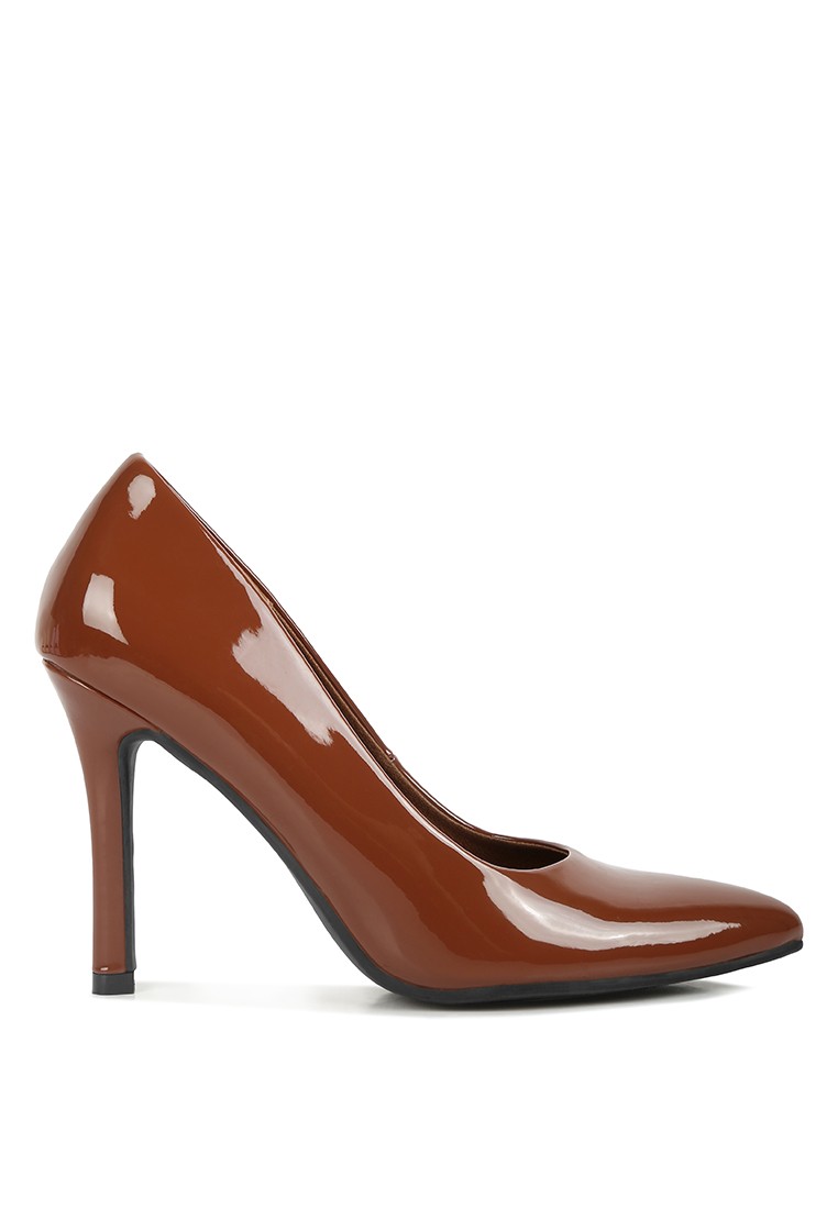 Tan Pointed Toe Stiletto Pumps