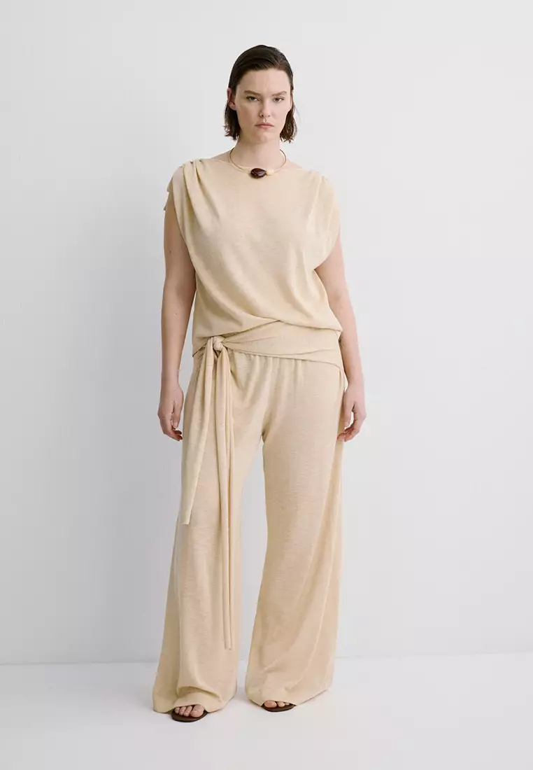 Fine Knit Trousers With Knot Detail