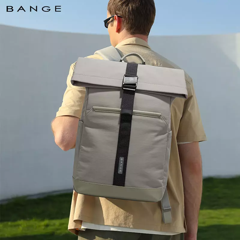 BANGE BG3126 Tas Ransel pria Laptop Kerja Backpack Pria Ringan Waterproof 15.6 Inch- Grey