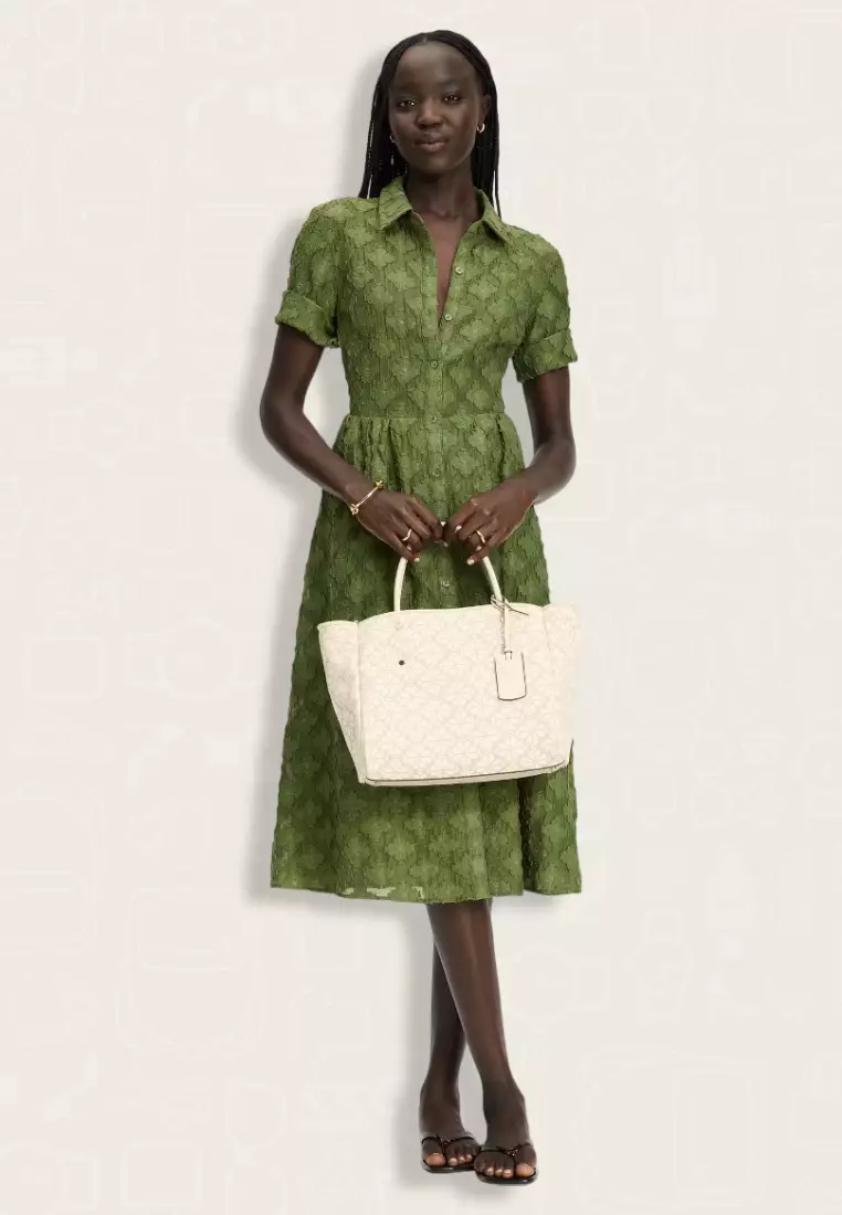 Kate Spade Spade Flower Jacquard Medium Everything Tote Natural Multi