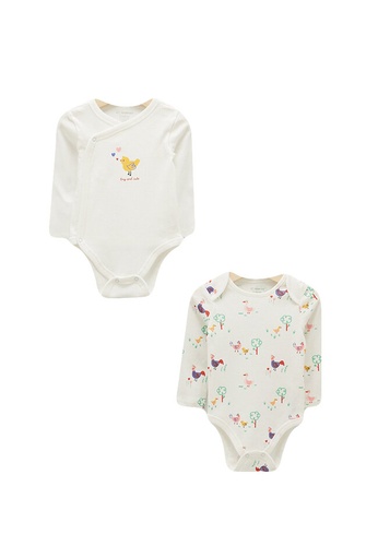 LC Waikiki white Baby Girl Body With Snap Fastener 2 Pack 8AD6DKA12A359FGS_1