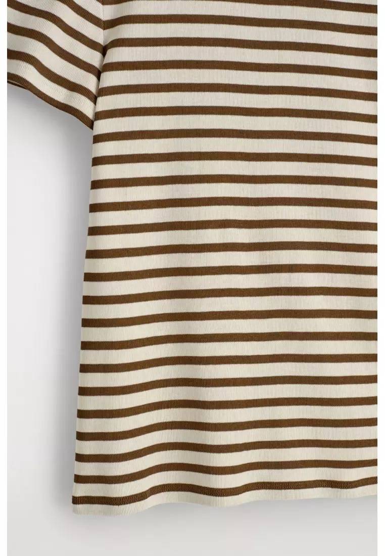 SHRUNKEN SLIM RIBBED T-SHIRT