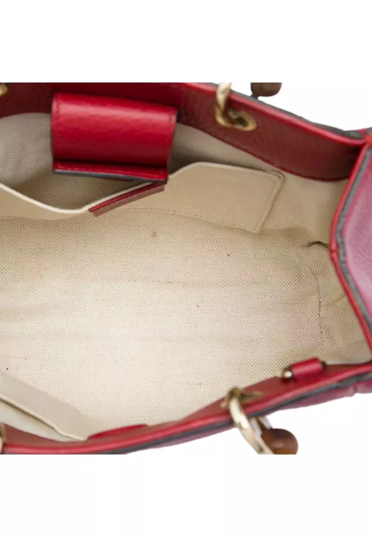 Pre-Loved Gucci Mini Calfskin Bamboo Shopper Satchel