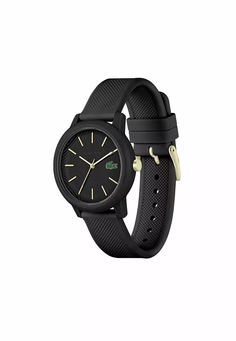 12.12 Ladies Women's Watch Black Silicone Strap - Black Dial 2001212