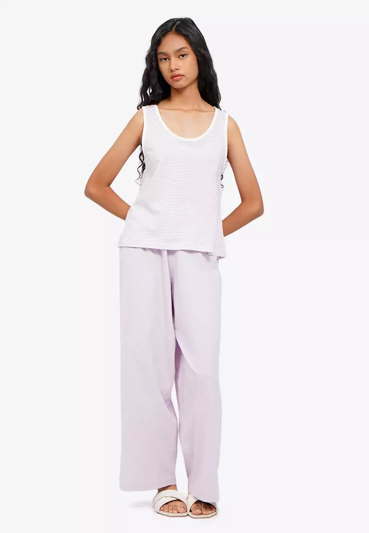 Sleeveless Printed Pajama Set