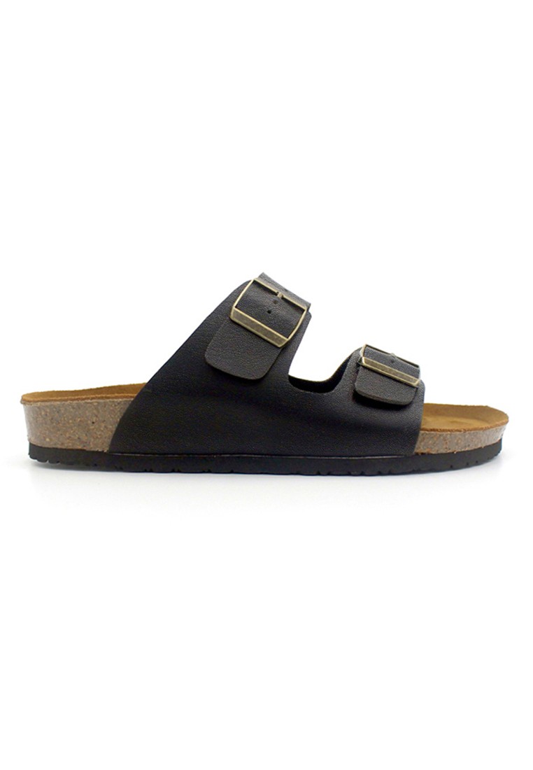 Athens - Black Leather Sandals & Flip Flops