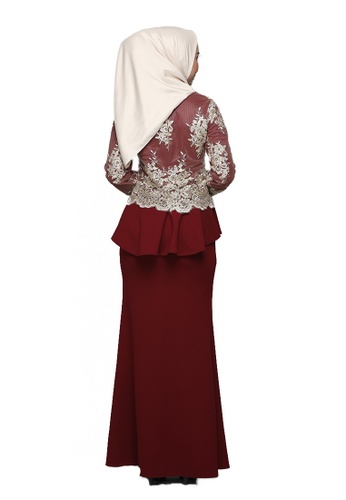 Buy Puspa Lace Kurung from ARCO in Red and Gold only 199