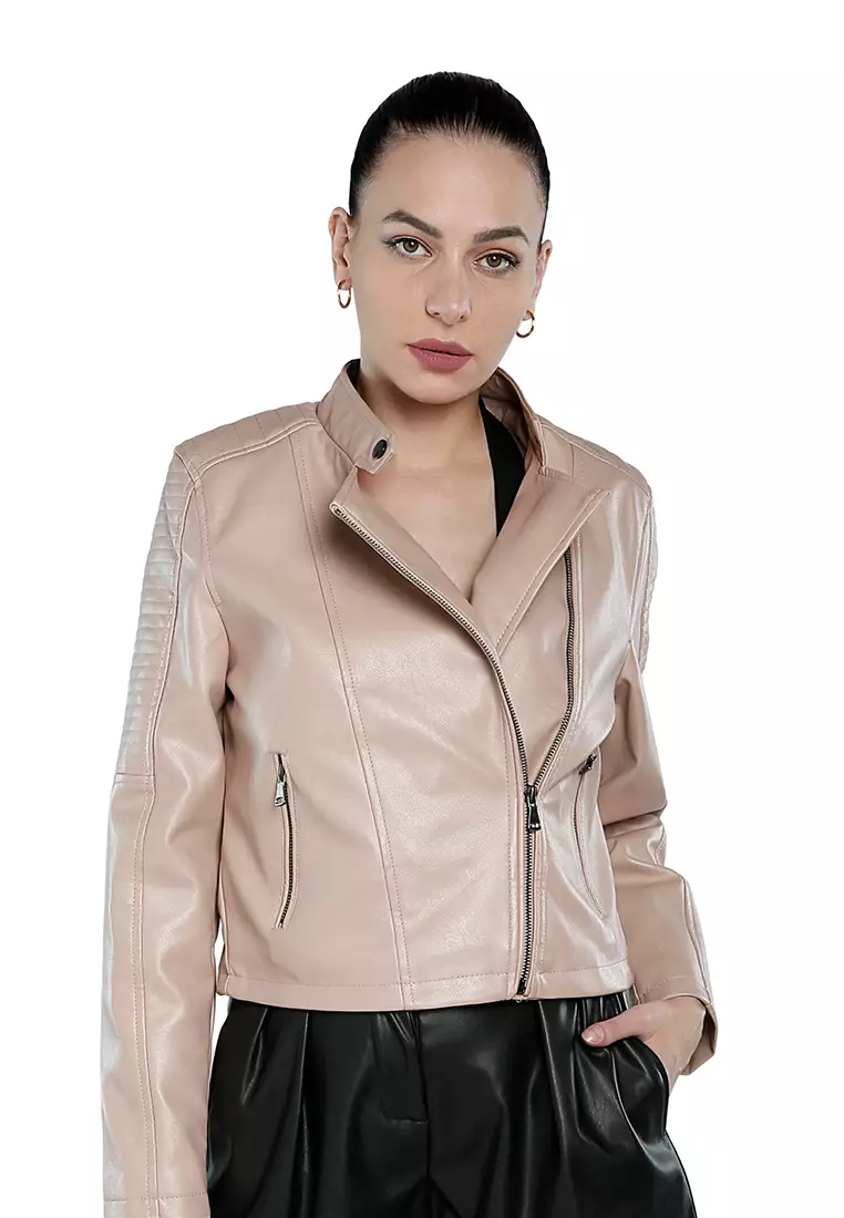 Motorcycle Jacket Blush Pink Leather Jacket Pink Leather Jacket