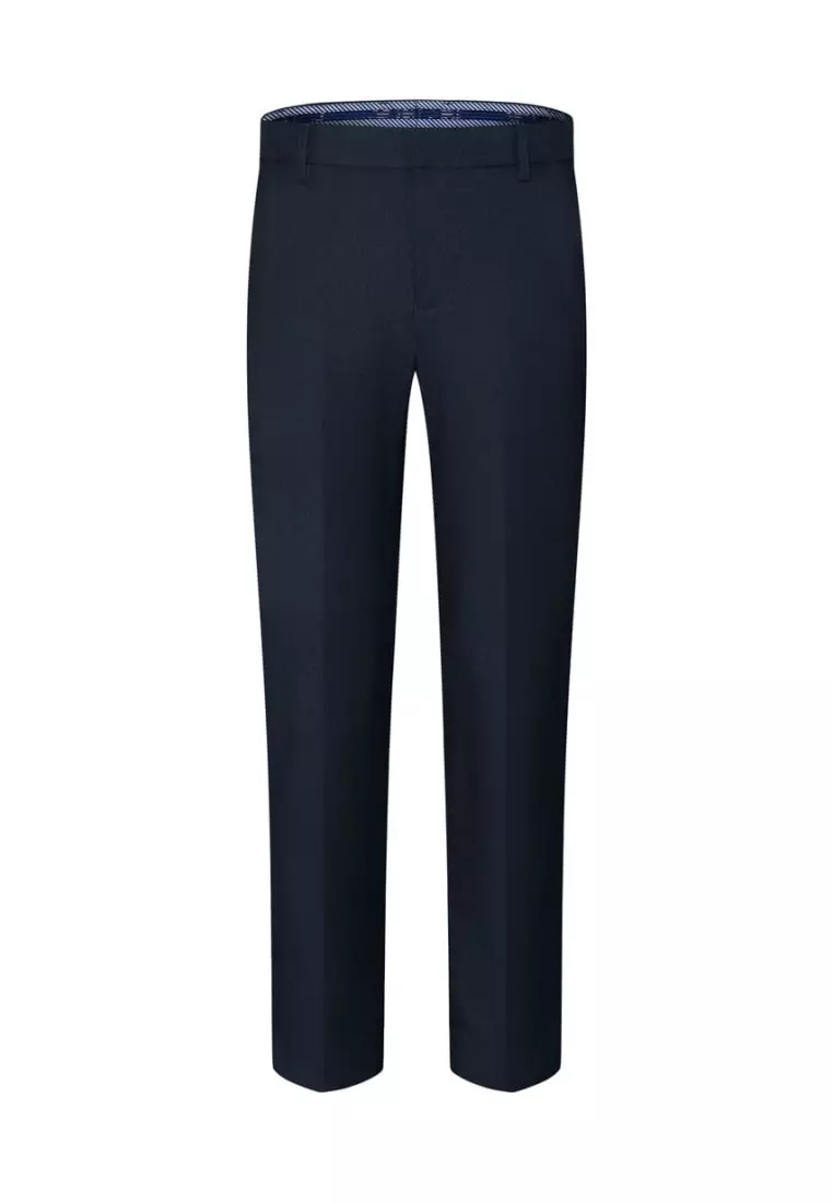 Teflon Smart Fit Twill Suit Pants with Elastic Waist Band