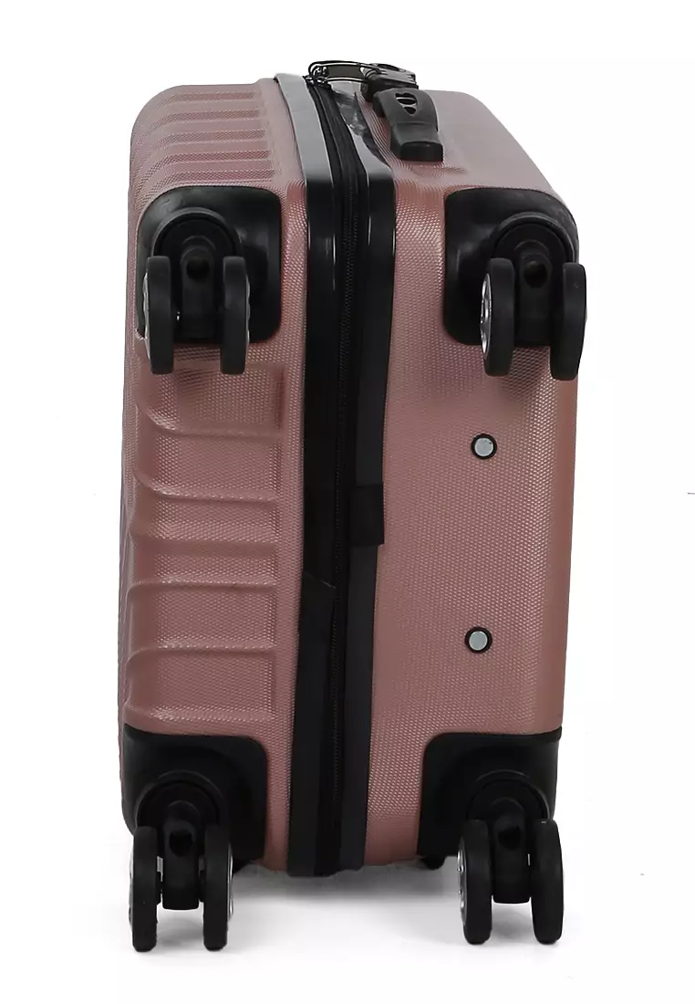 Carlton Tas Koper Hardcase Unisex Size 20Inch Suitcase Combination Lock Large Compartment Material ABS+PVC Coated ORIGINAL - Pink