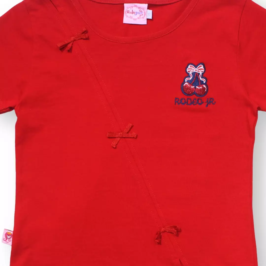 Kaos Crop Anak Perempuan Merah/ Crop T-shirt Girl Red/ RJG Cherry Belle
