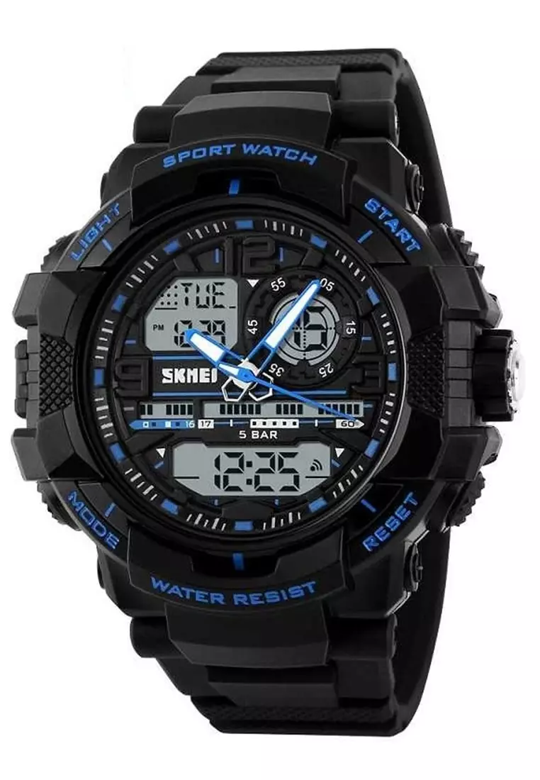 Jam Tangan Kasual Analog Digital Pria Waterproof Strap Tali Material Silicone HO70 ORIGINAL