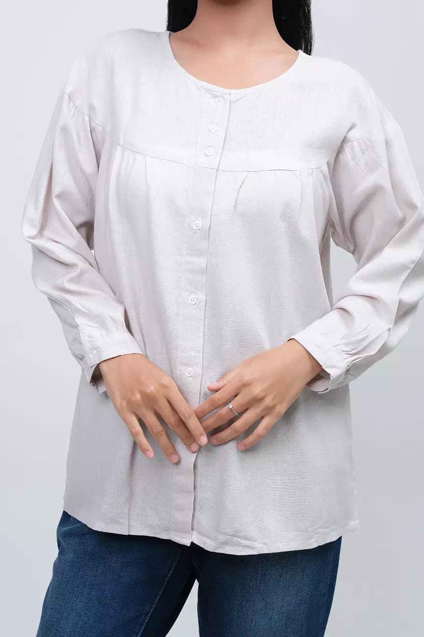 Kemeja Wanita Lavelle Light Cream