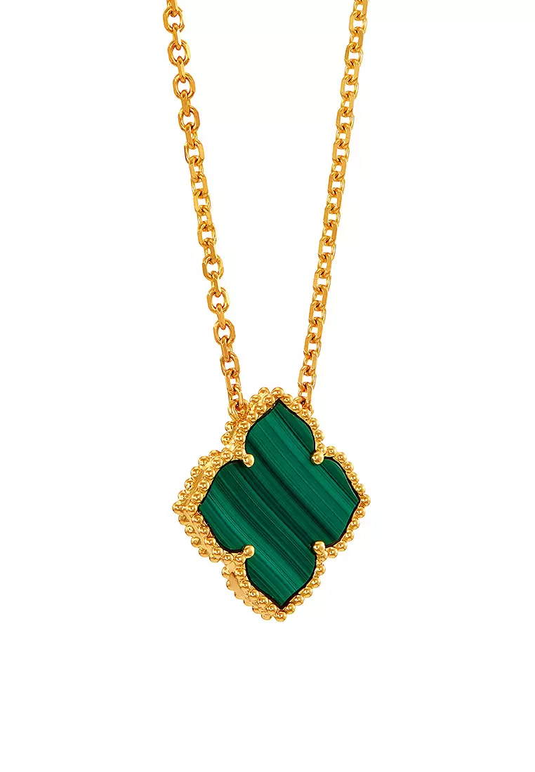 HABIB AL-ZAHRA | Malachite Necklace in 750/18K Yellow Gold 561041124(YG)-MALA