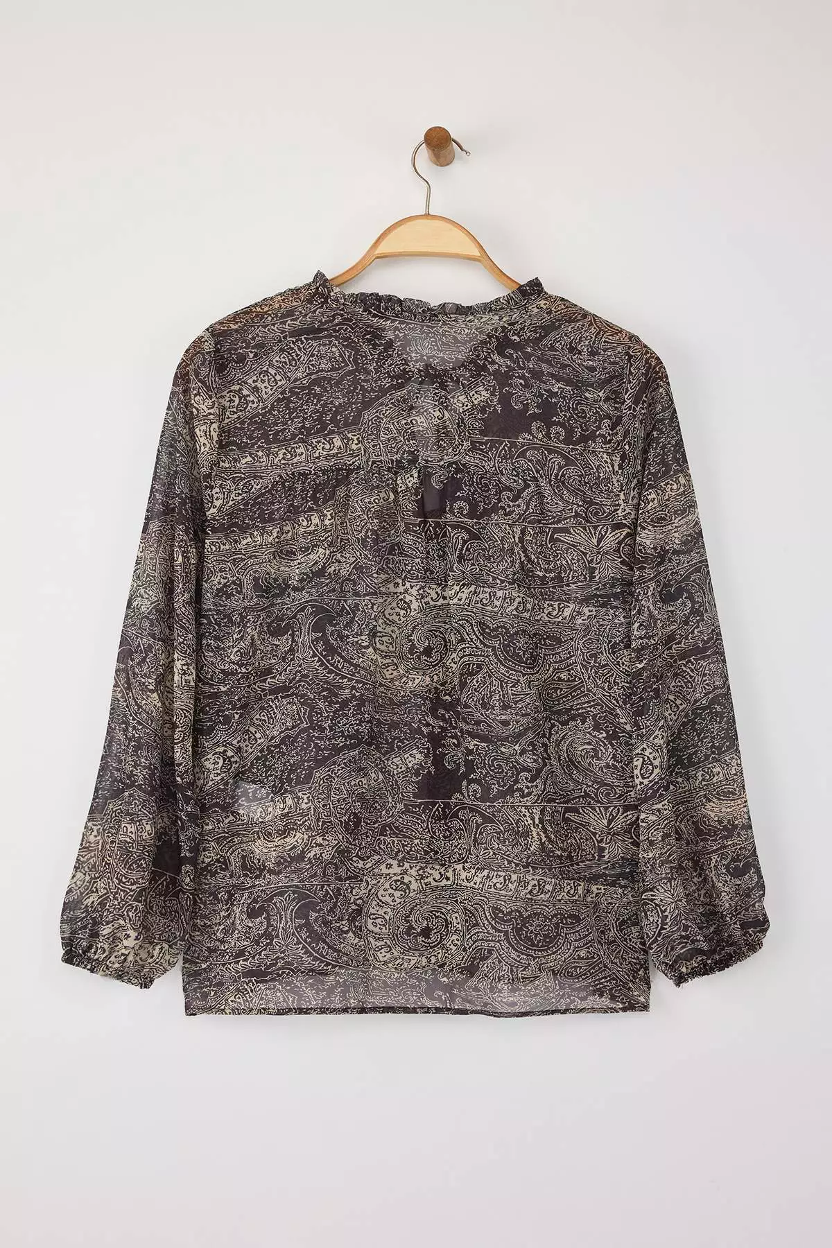 Multicolored Shawl Pattern Chiffon Woven Plus Size Blouse Tbbaw26Af00038