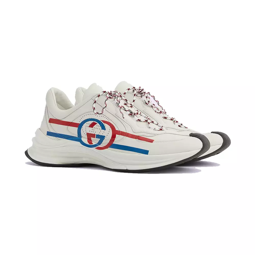 Gucci sneakers white hot sale and red