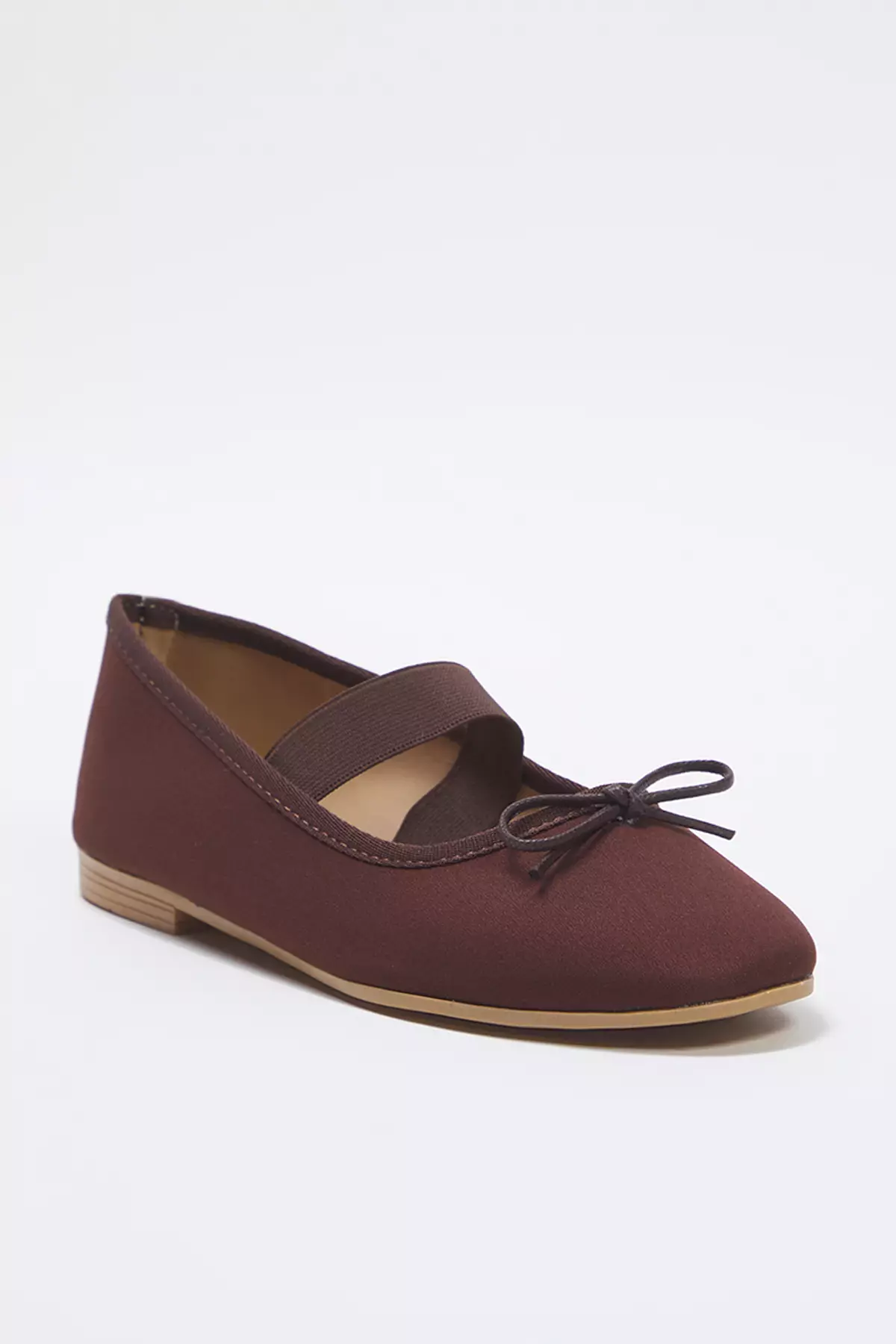 Brown Bow Almond Toe Mary Jane Women's Ballerina Flats Takss25Be00038