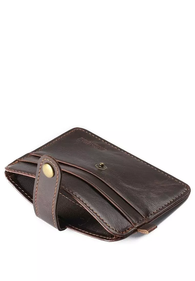 Zackly Dompet Kecil dengan Hasp Ring Handmade Material Leather Kulit ORIGINAL - Dark Brown