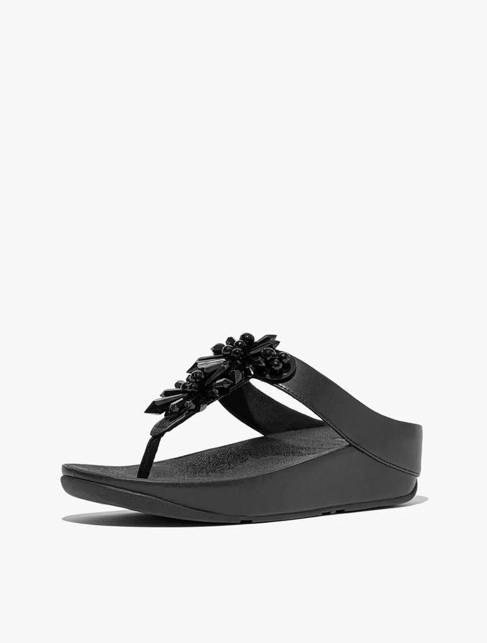 Fitflop Rumba Starburst-Bead Toe-Post Sandals - Black