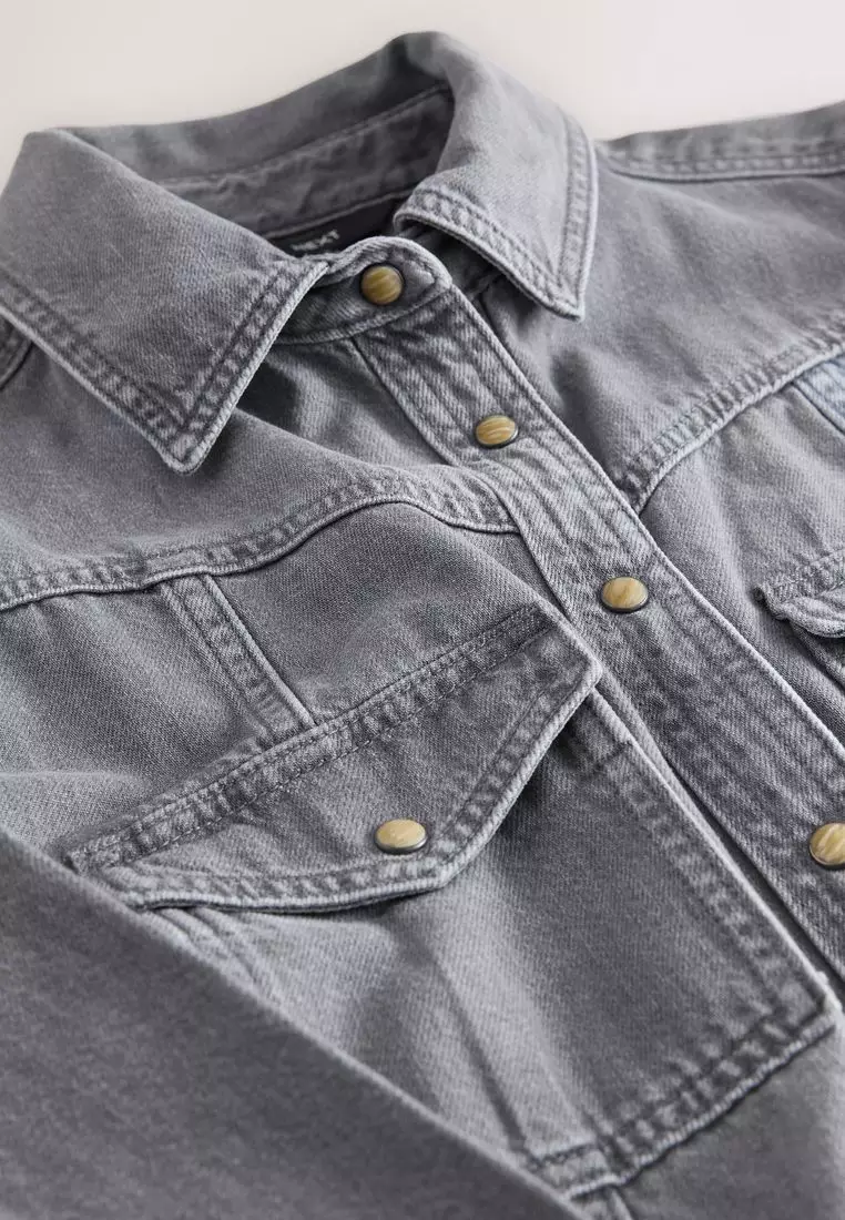 Denim Maxi Shirt Dress