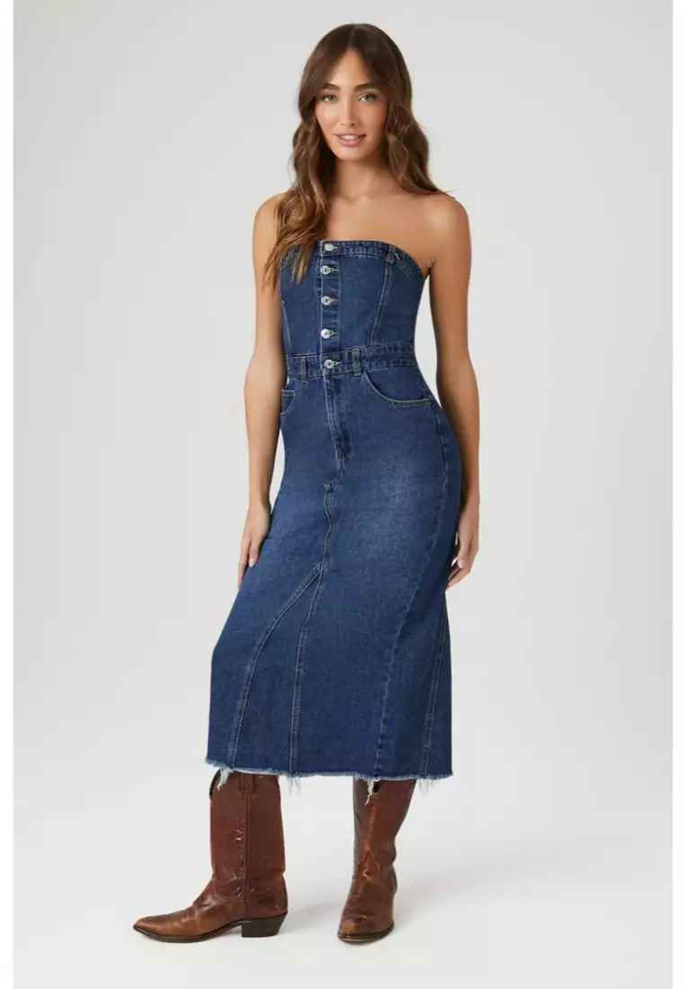 Button down denim 2025 dress forever 21