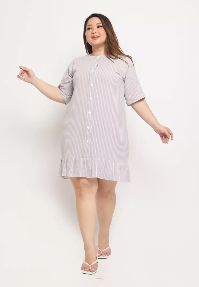 Plus Size Dress Catherine Light Grey