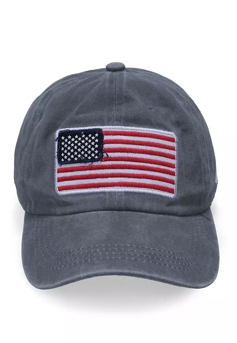 Drsh Topi Baseball Unisex Casual Sport USA Adjustable Material Cotton ORIGINAL - Grey