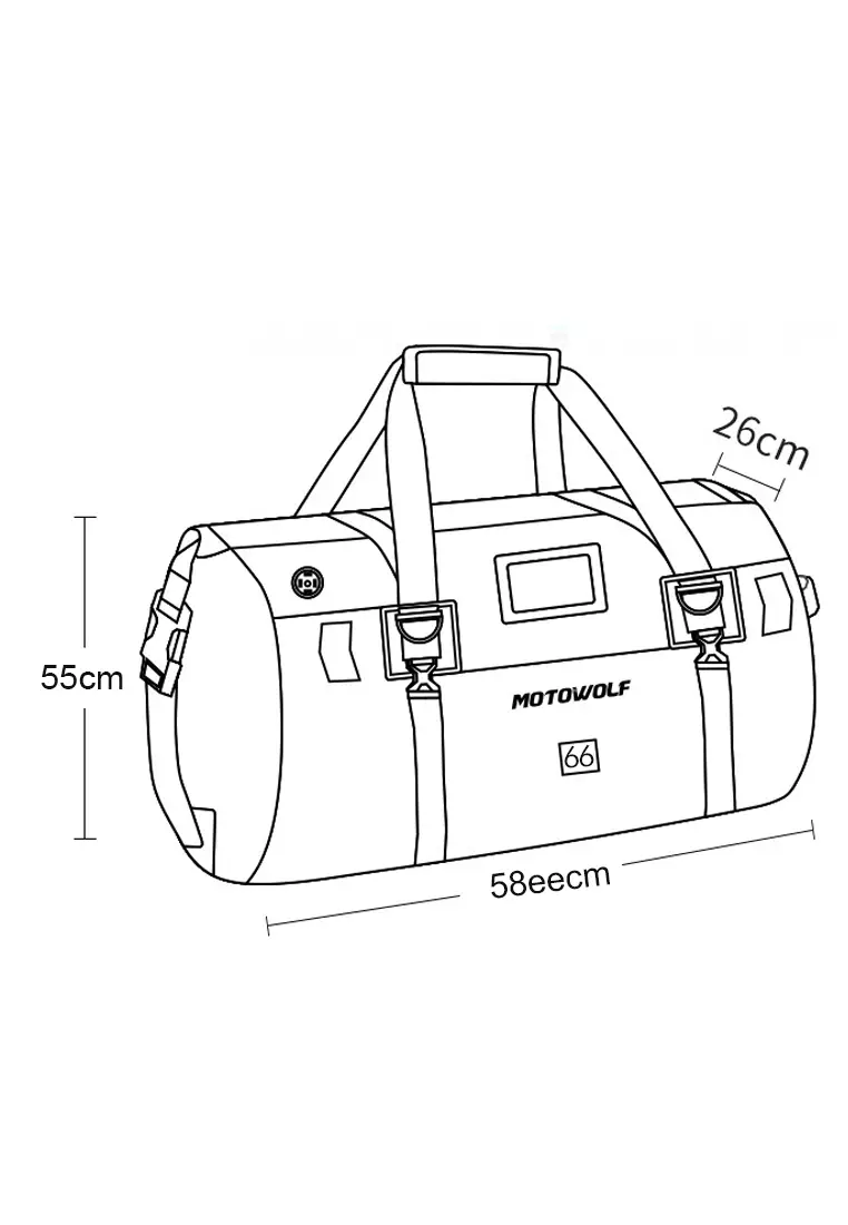 Motowolf MDL0717 Motorcycle Dry Bag Carrier 66L – Black