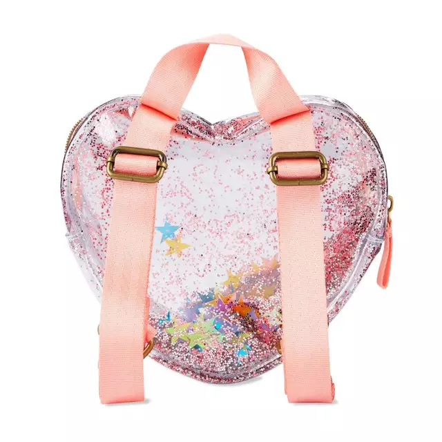 Skiphop Glitter Heart Backpack - Backpack Anak Perempuan (Merah Muda)