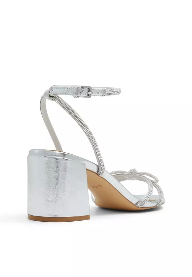 Bouclette Ankle Strap Block Heels