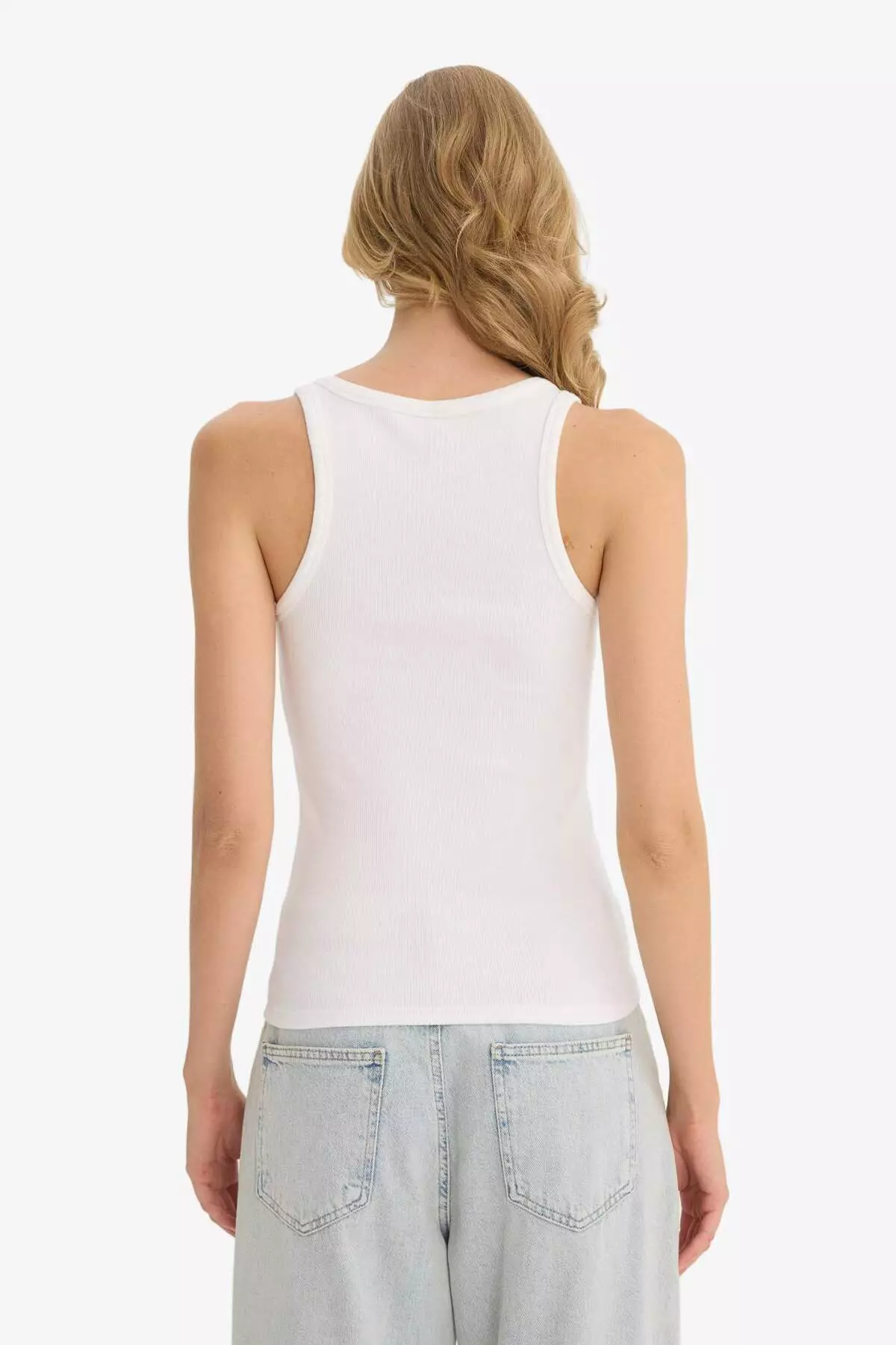 Slim Fit Slim Fit Basic Plain Round Neck Ribbed Camisole Undershirt E5539Ax25Sm