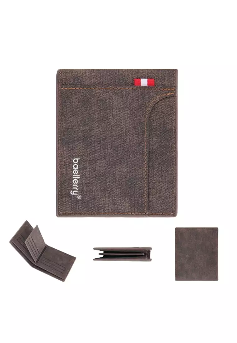 Dompet Pria Model Pendek Motif Polos Bahan Kulit PU Leather Premium ORIGINAL