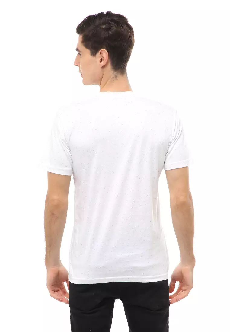 Jack T-Shirt Atasan Kasual Kaos Polos Polka Pria Lengan Pendek Material Cotton ORIGINAL - White