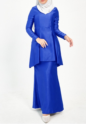 Peplum Kurung from Gene Martino in Blue
