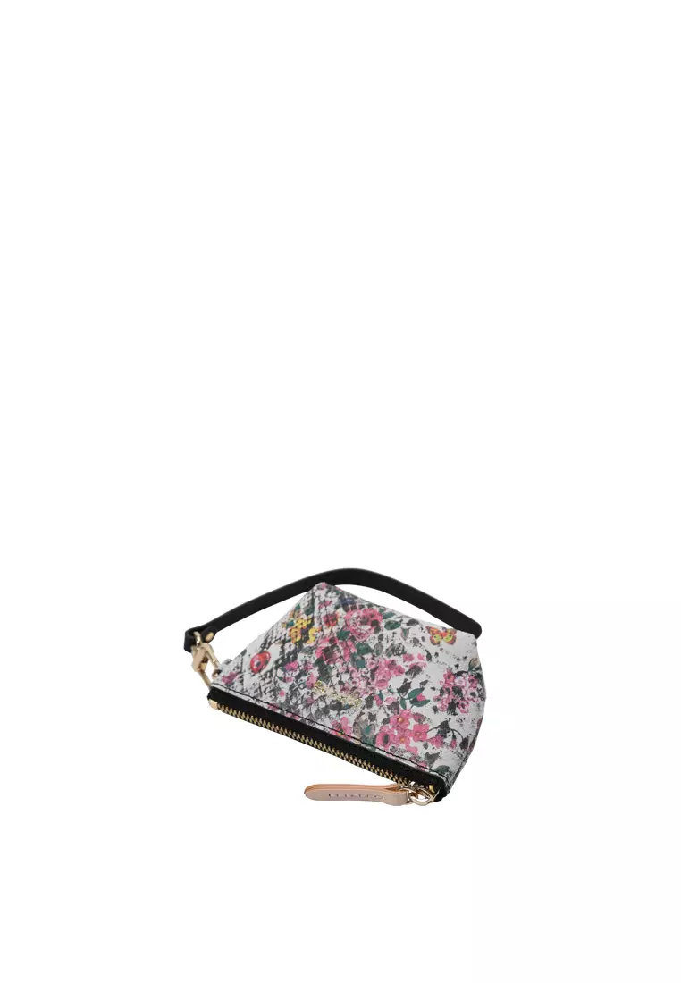 Mirror Zip Pouch - Snake Printed White