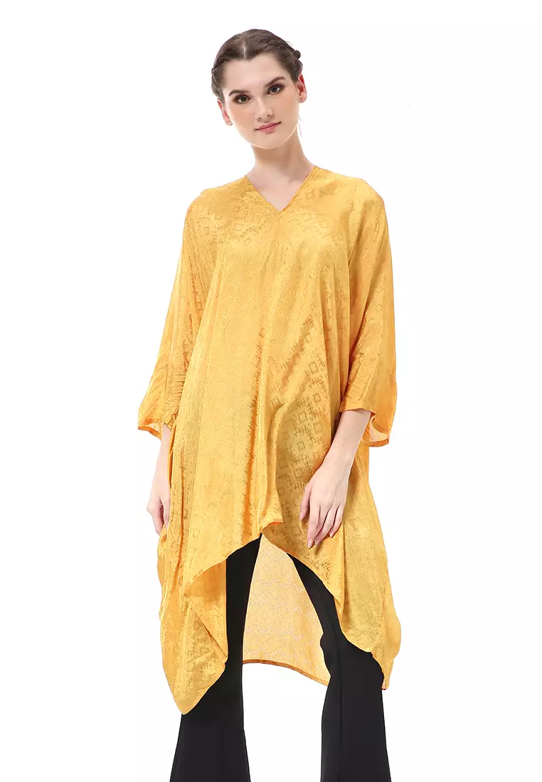 Olaf Atasan Wanita Tunik Kebaya Batik Simple Material Viscose ORIGINAL - Mustard