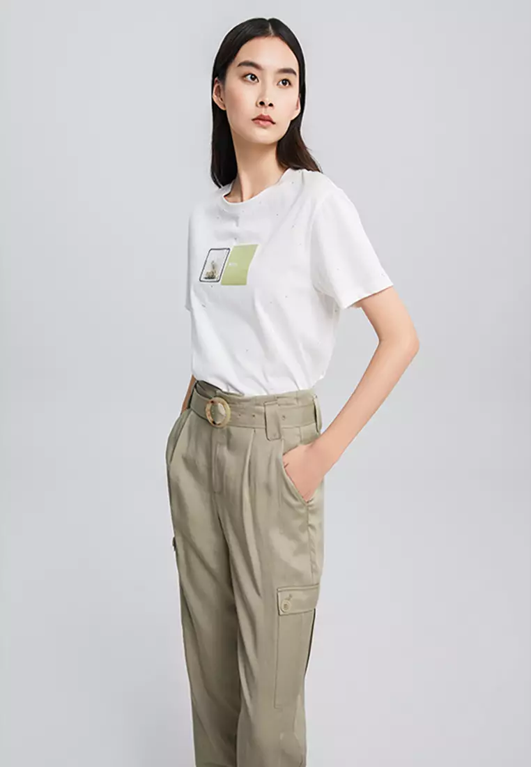 Women's belted hot sale cargo pants