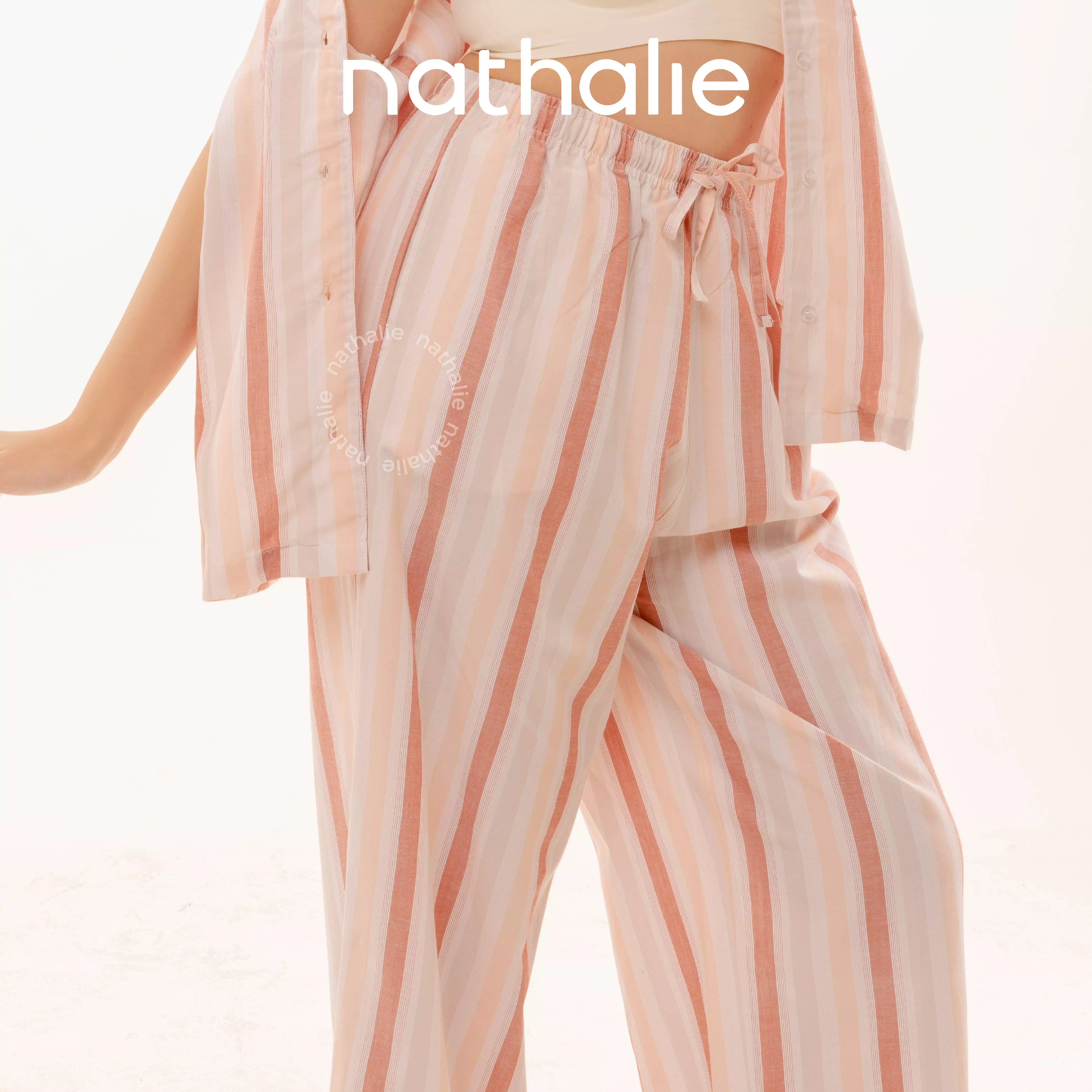 Nathalie Relaxing Striped Pants 1 pcs NTC 3503 - Blush