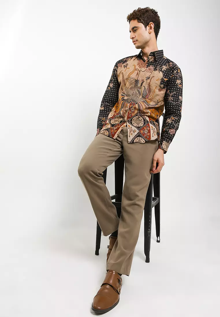 Laksha Kemeja Batik Exclusive Premium Pria Casual Modern Lengan Panjang