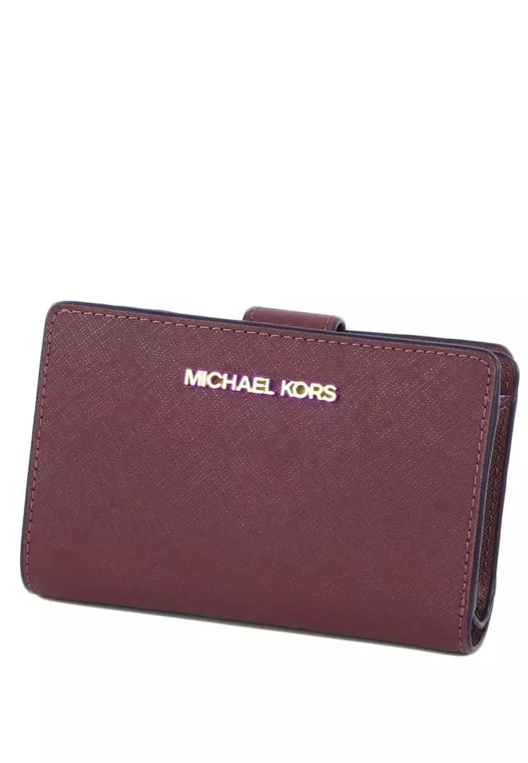Jet Set Travel Medium Bifold Zip Coin Wallet - Oxblood