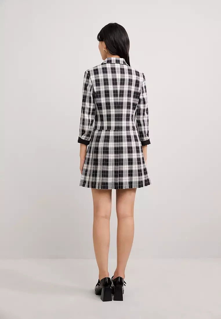 Uniform Style Checkered Mini Dress