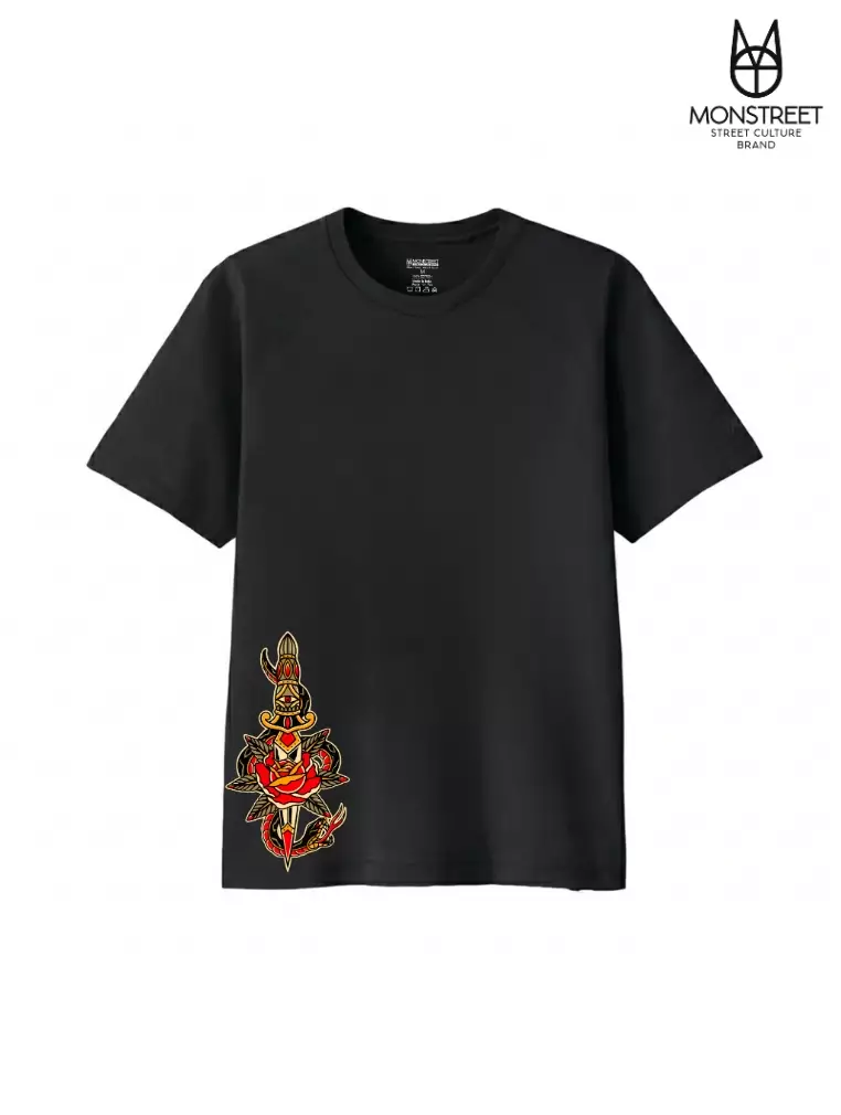 Monstreet Kaos Katun Combed 24S Grafis Reguler Fit Hitam Tshirt UTR229 Cotton Combed 24S Graphic Tshirt Regular Fit Black Tshirt