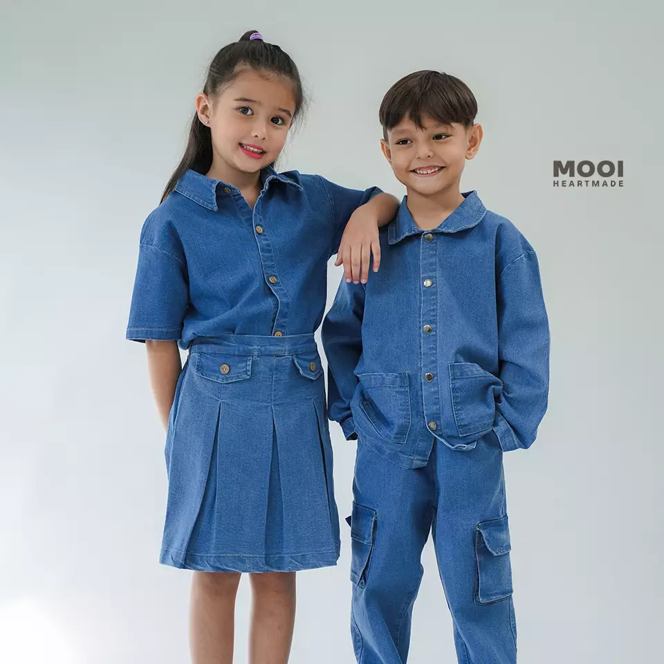 Mooi Jaket Jeans Anak Naka Denim Jacket - Dark Blue